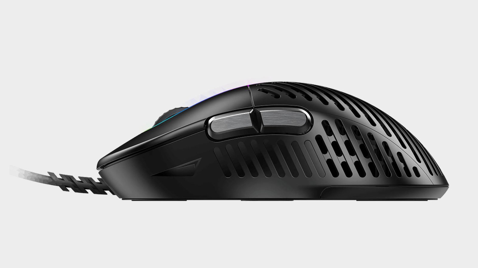 Mountain Makalu 67 gaming mouse from various angles on grey background