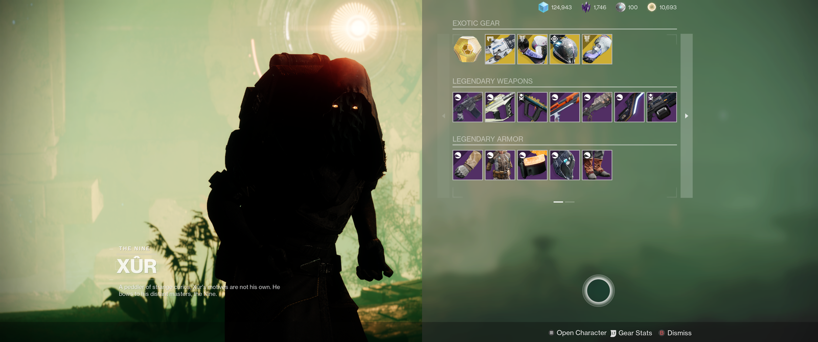 Xur recommendations