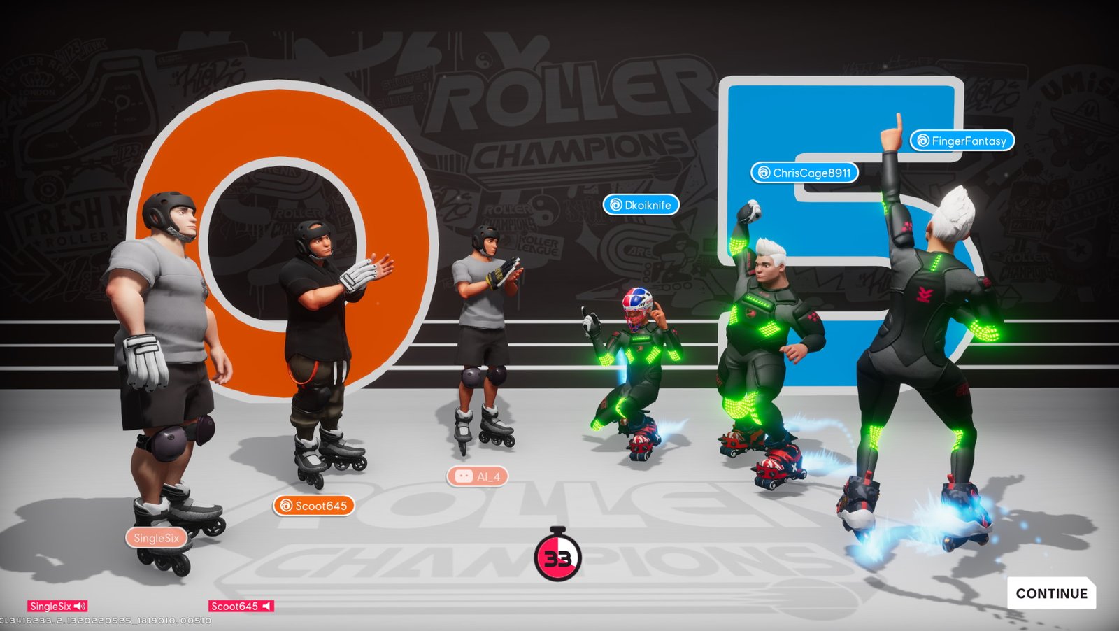 Roller Champions post-game screen