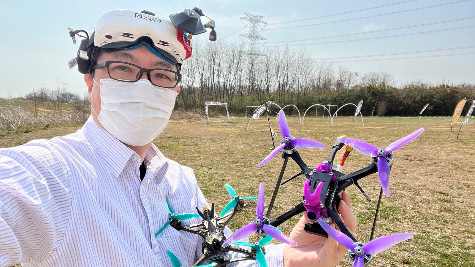 Yuji Naka with a drone.