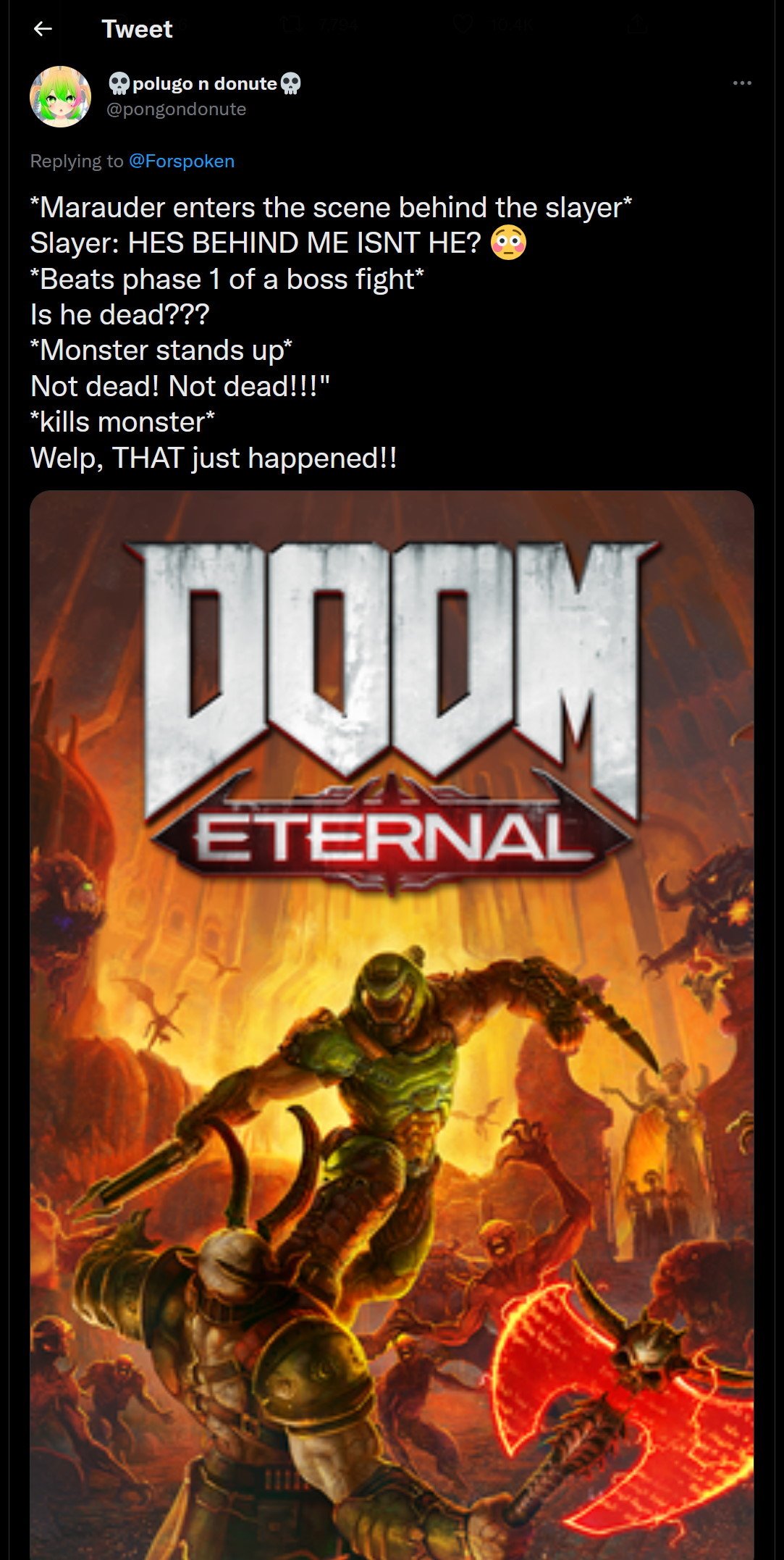Doom Eternal tweet
