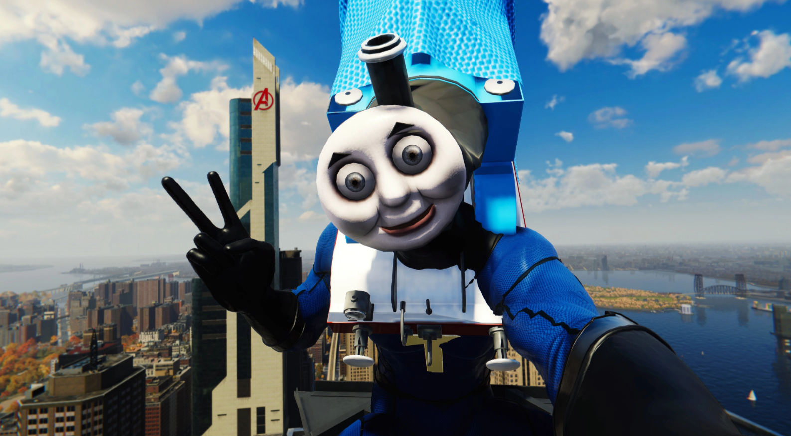 Thomas the Tank Engine in Spider-Man.
