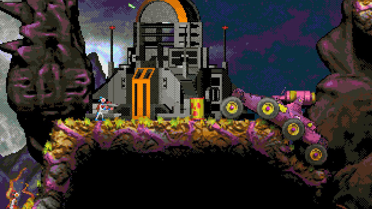 Darsalon gameplay industrial facility green moonscape in background