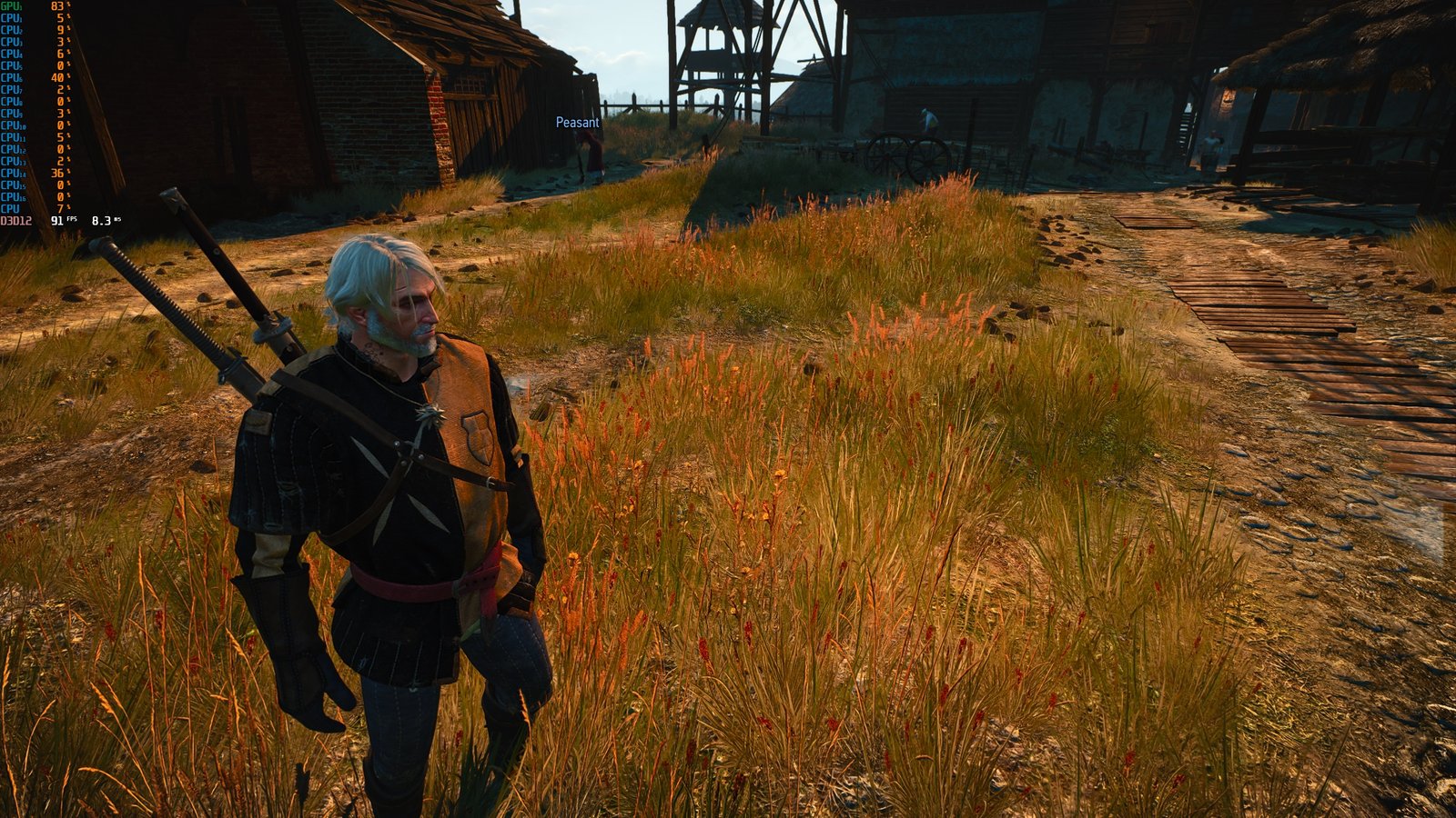Crows nest witcher 3 screenshot showing foliage with no AO enabled