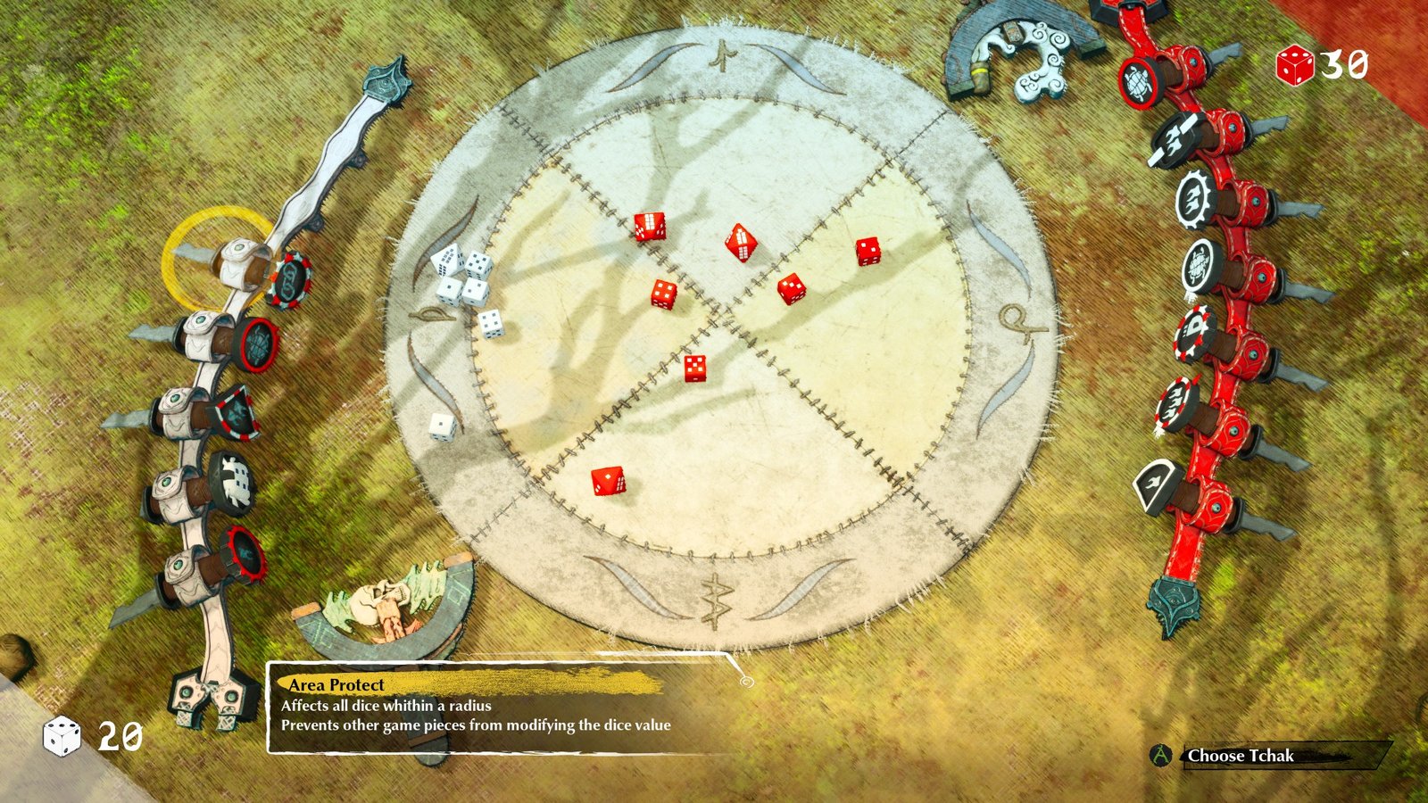 The dice ritual being played in Clash: Artifacts of Chaos.