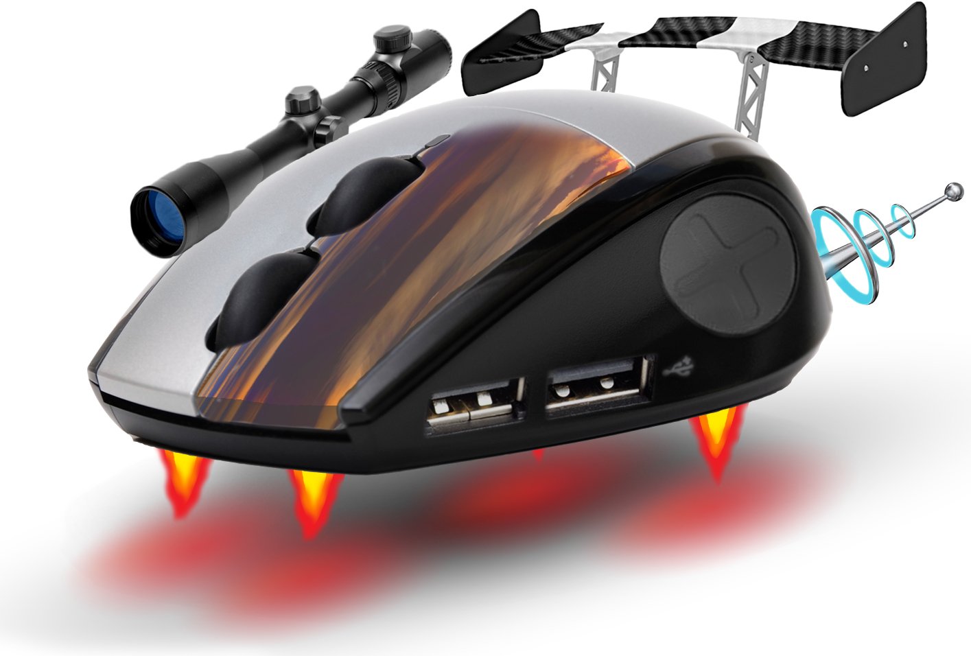 The Mouse of the Future, complete with jets, scope, and usb ports